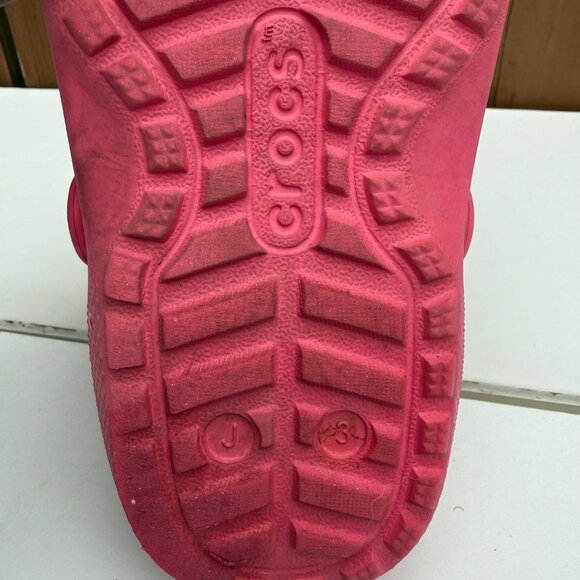 Crocs Pink Fuzzy Lined Clogs Size J3 - Picture 6 of 9
